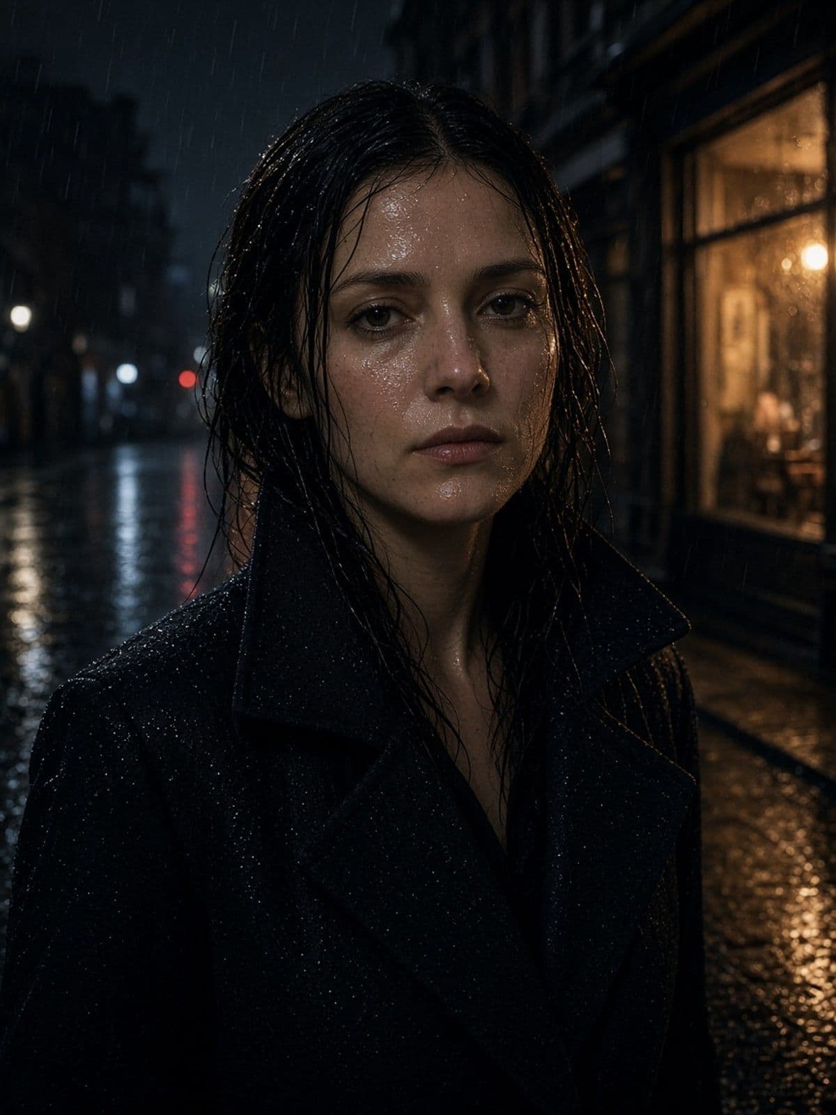 A finished night-street video frame